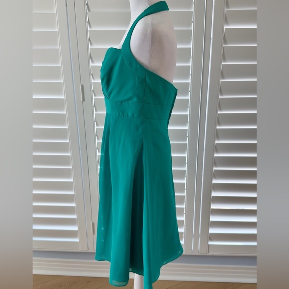 Alfred Angelo Emerald Green Halter Formal Dress Bridesmaid Size 6 - Picture 6 of 10